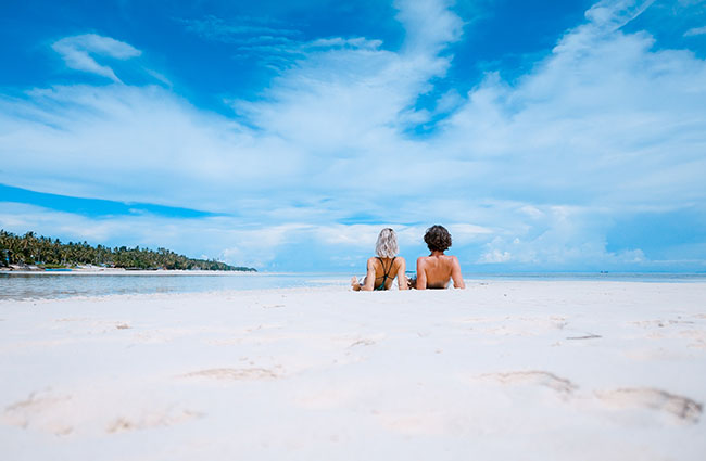 on the beach