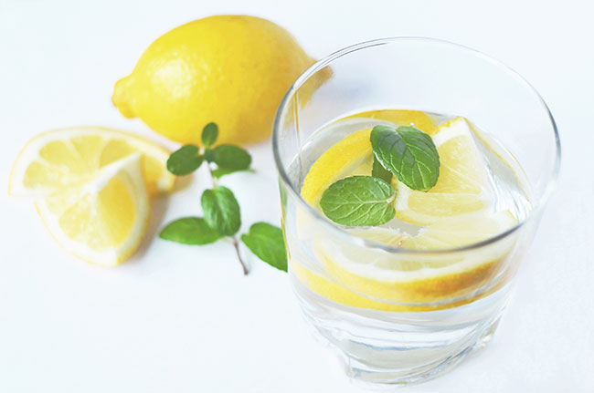 water and lemon